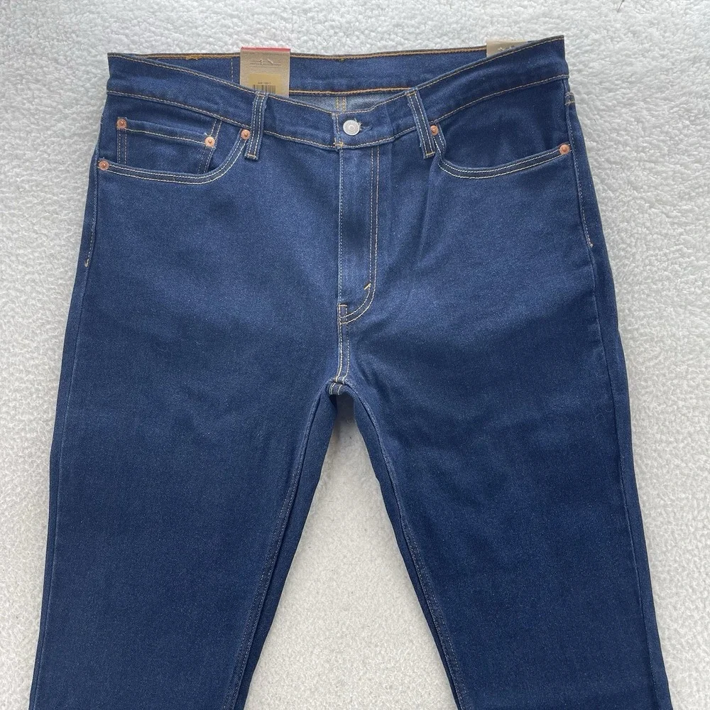 Levis 511 Jeans Men 36x32 Blue Slim Dark Wash Stretch Denim Preppy Grunge NEW